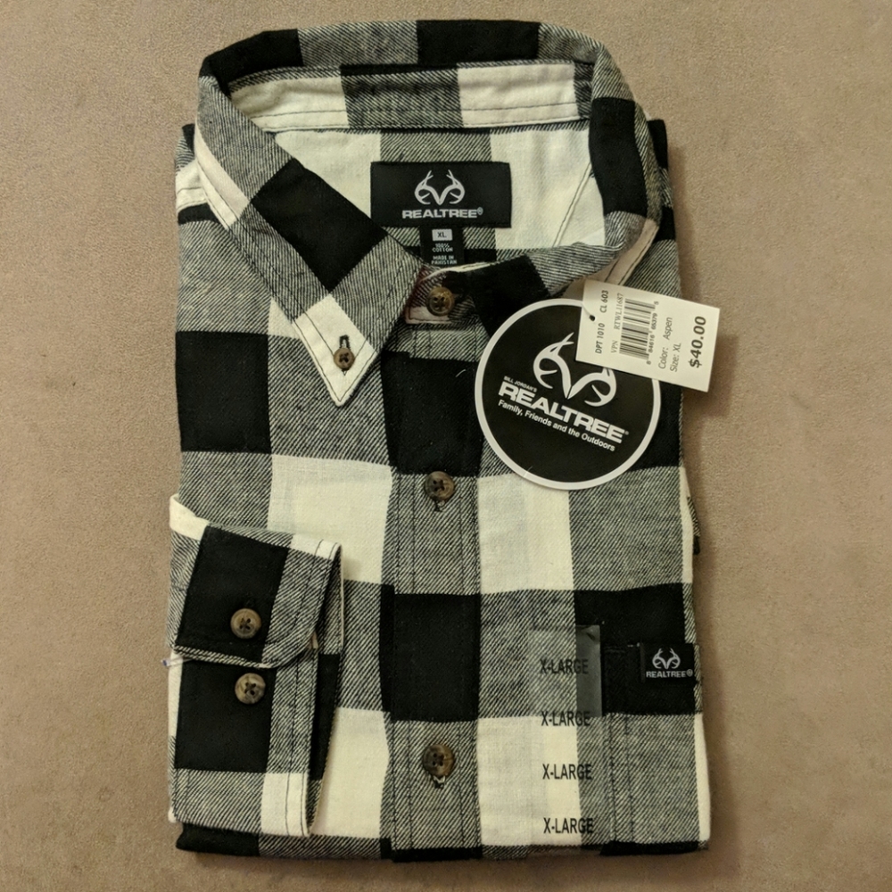 NWT Realtree men's flannel button down shirt